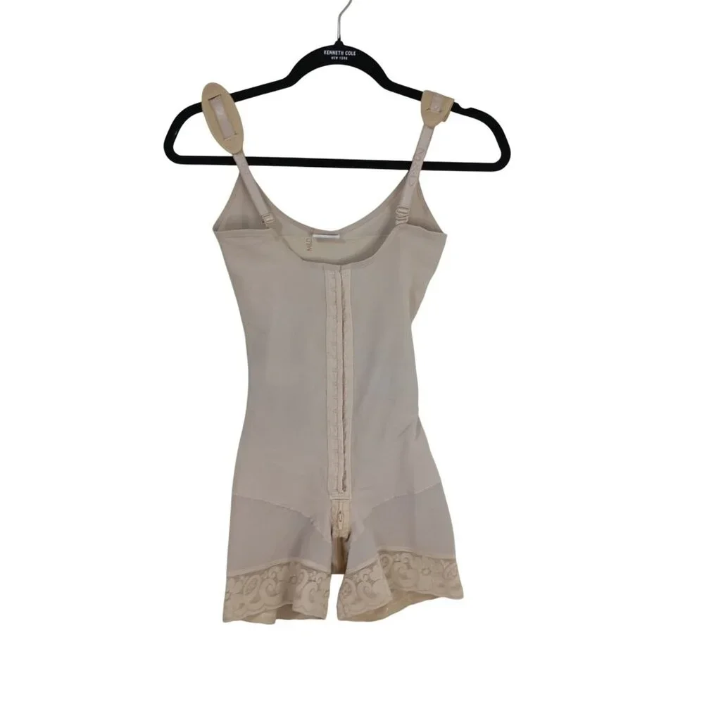 M&D Beige Post-Surgical Compression Garment Adjustable Straps Front Zipper Sz S - Picture 1 of 11